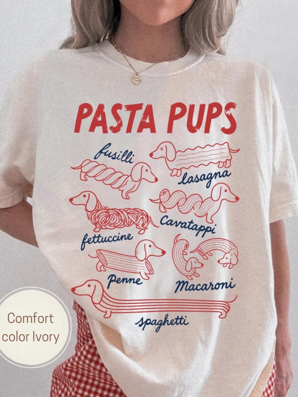 Pasta Pups Ivory Dog Graphic Tee by